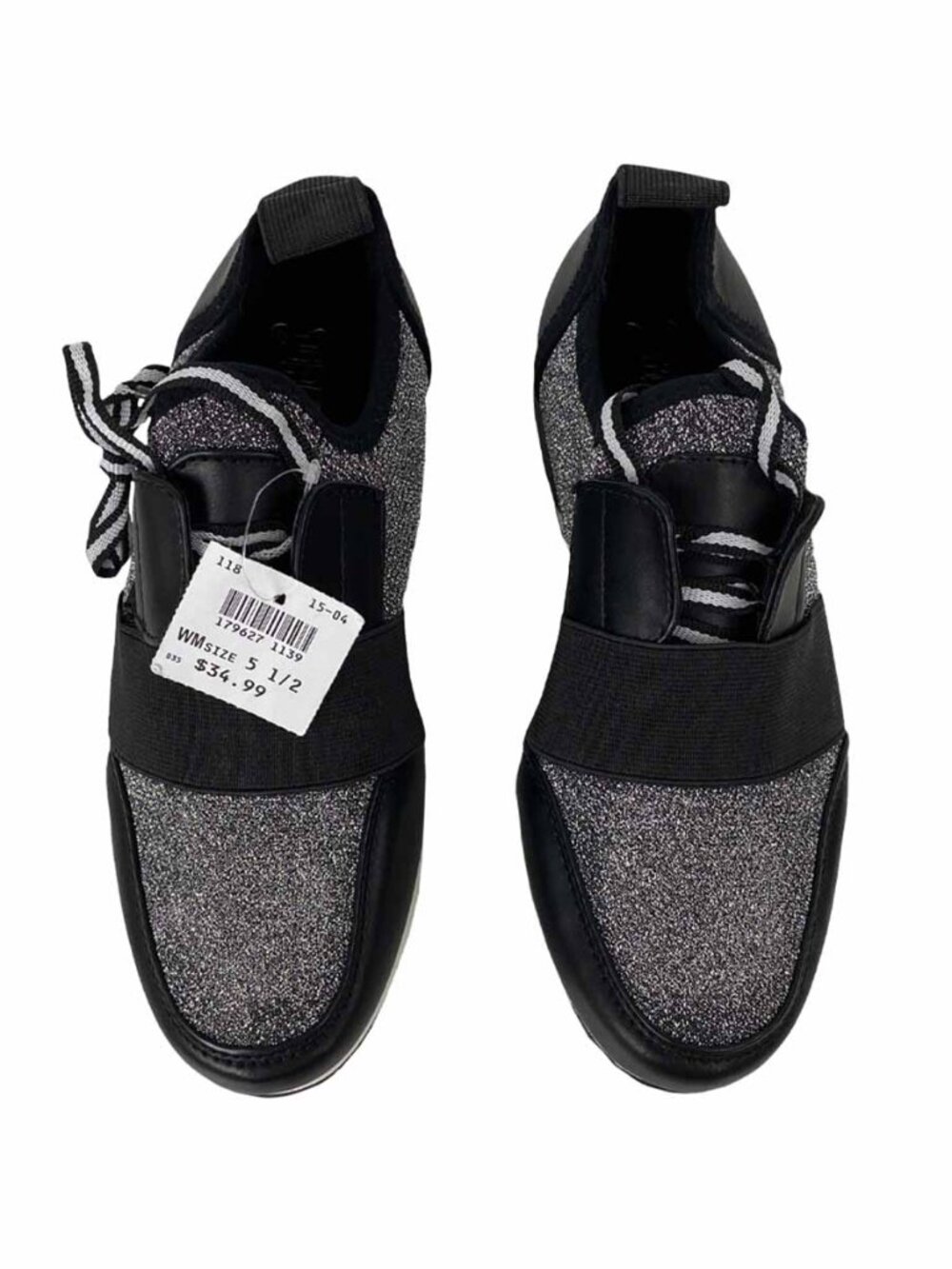 Brash Women’s Cody Black Silver Fashion Sneakers Size 5.5